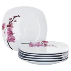 6er Set Dessert- Kuchenteller Kyoto Orchidee 18,5cm