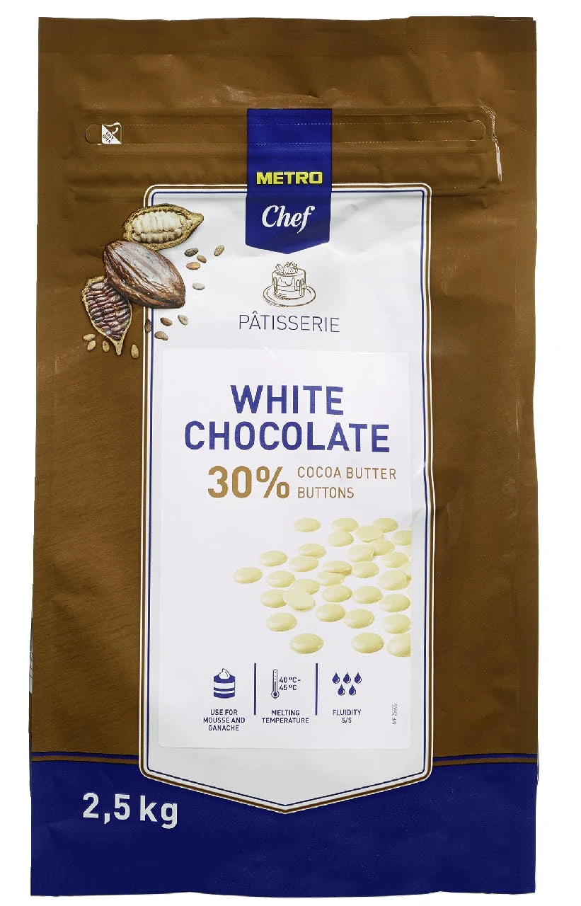 METRO Chef Kuvertüre Buttons Weiße Schokolade (2,5 Kg)