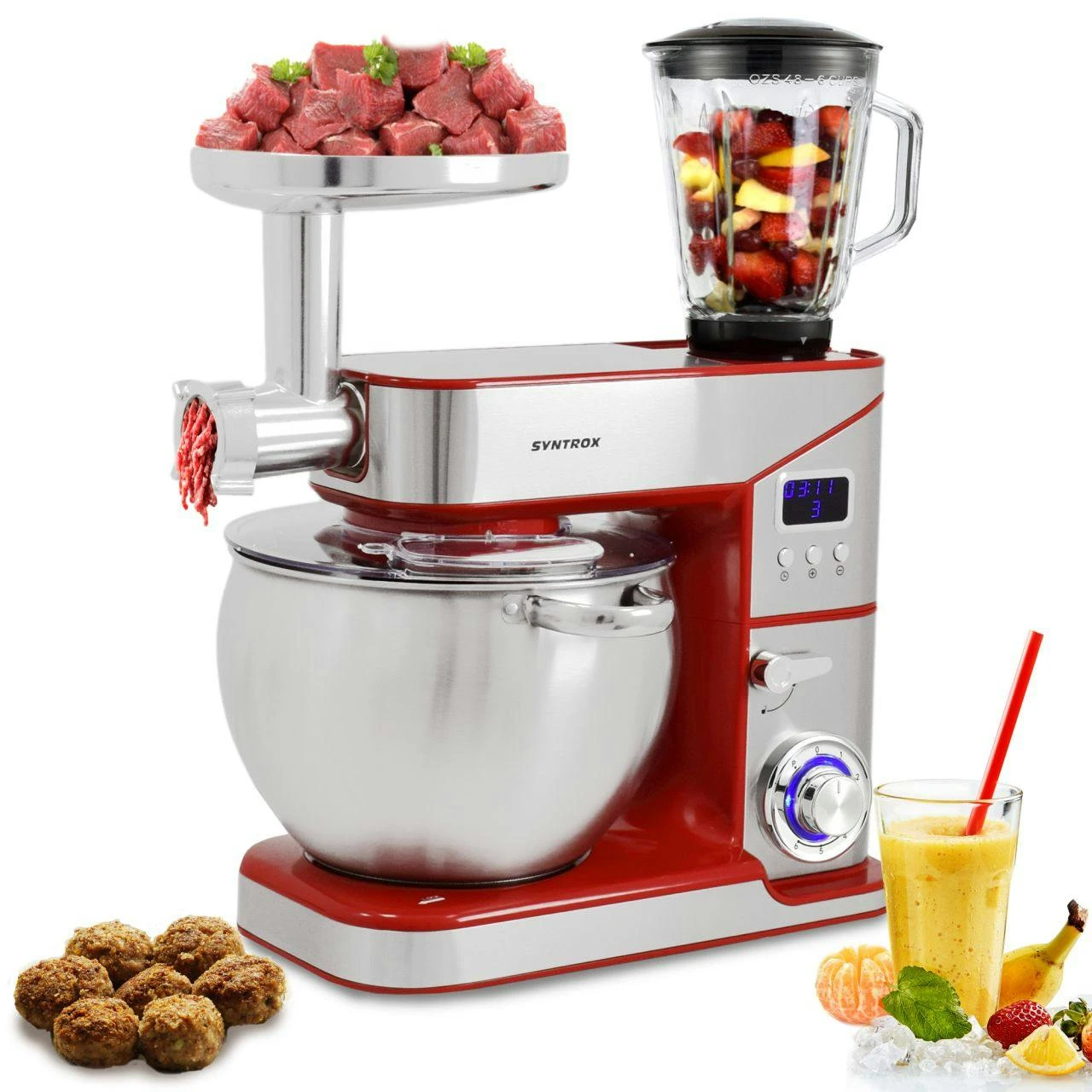 Küchenmaschine Paris Edelstahl 12 Liter Küchengerät & Fleischwolf 6 Küchenmaschine Paris Edelstahl 12 Liter Küchengerät & Fleischwolf – Bild 4