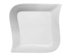 Kombiservice Moonlight 30tlg. - Weiß Mit Farbigem Gittermuster-Dekor Und Geschwungenen Kanten - Für 6 Personen