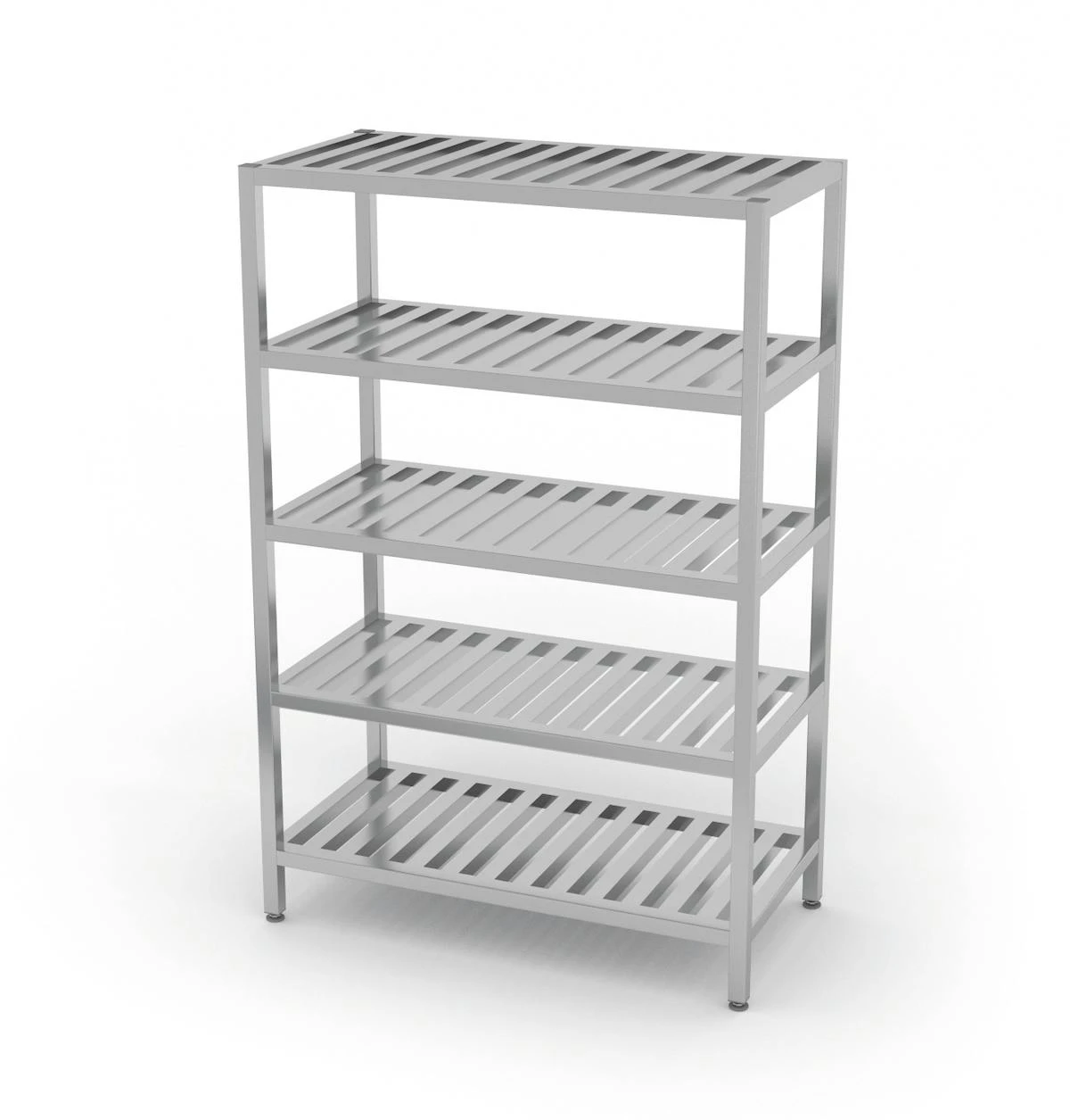 Edelstahl Gastro-Lagerregal Mit 4 Grätingfächern | AISI 430 Qualität | HxBxT 180x90x50 4 Edelstahl Gastro-Lagerregal Mit 4 Grätingfächern | AISI 430 Qualität | HxBxT 180x90x50 – Bild 2