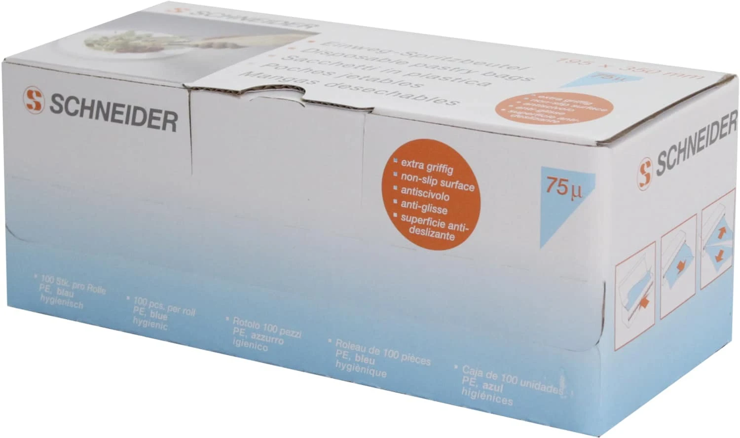 Schneider® Schneider - Einweg-Spritzbeutel, Geschlossene Spitze 300 X 160 Mm, 75 My, Gerollt. Farbe Blau 100 Stk./Box 5 Schneider® Schneider - Einweg-Spritzbeutel, Geschlossene Spitze 300 X 160 Mm, 75 My, Gerollt. Farbe Blau 100 Stk./Box – Bild 3