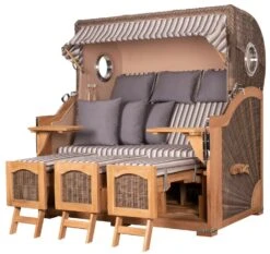 Strandkorb - Bene Living - Ammersee Grande XXL Teak Bullauge - PE Grau - Modell 551 - 3-Sitzer Inkl. Liftersystem -Heimische Küche 4ac6f72c c648 40da 9c8a 212135f20fdb