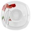 Kaffeeservice 18tlg. Monika Leicht Eckig Porzellan Für 6 Personen Weiß Mit Rotem Blumendekor -Heimische Küche 55542f80 7919 4f07 a004 6af9ab9d6839