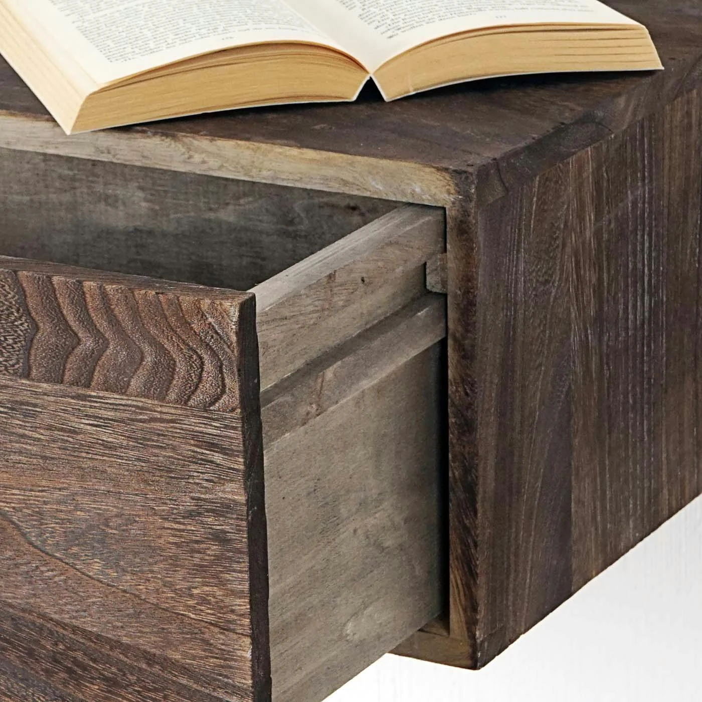 Wandregal HWC-C55, Schubladen-Regal, Shabby-Look Vintage, 21x46x30cm ~ Braun 8 Wandregal HWC-C55, Schubladen-Regal, Shabby-Look Vintage, 21x46x30cm ~ Braun – Bild 6