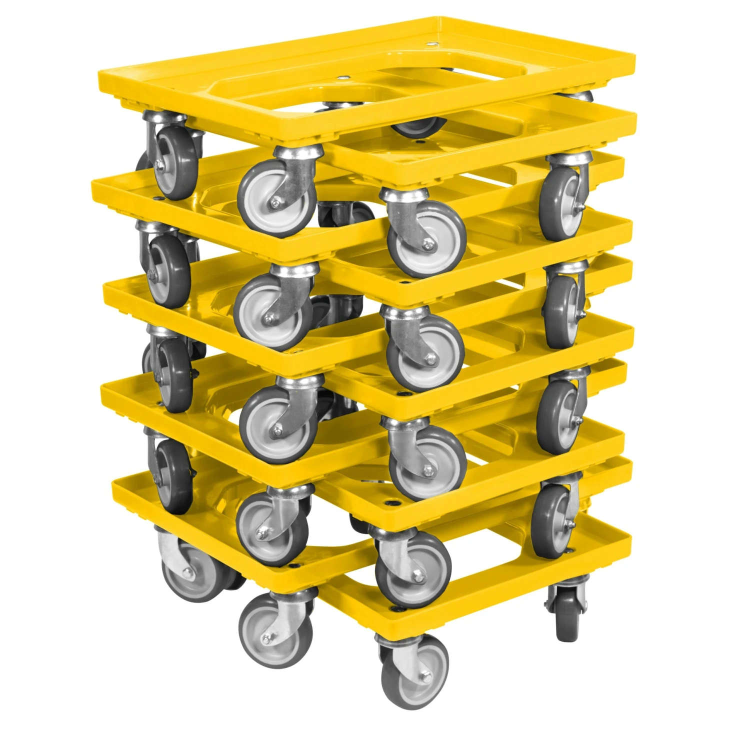 5 Stück Transportroller Für Kisten 60 X 40 Cm Mit 4 Lenkrollen In Gelb 4 5 Stück Transportroller Für Kisten 60 X 40 Cm Mit 4 Lenkrollen In Gelb – Bild 2
