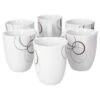 6er Set Kaffeebecher Palazzo 33cl - Kaffeetasse Aus Weißem Porzellan Mit Dekor-Kreisen In Grau Und Dunkelrot -Heimische Küche 7acdde88 8d2b 499b 94f9 9c9cd2b727ee