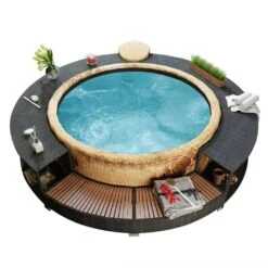 VidaXL Whirlpool-Umrandung Quadratisch 268×268×55 Cm Poly Rattan -Heimische Küche 7e1c3aa5 75a9 486a 99fb 36e1365ce3aa