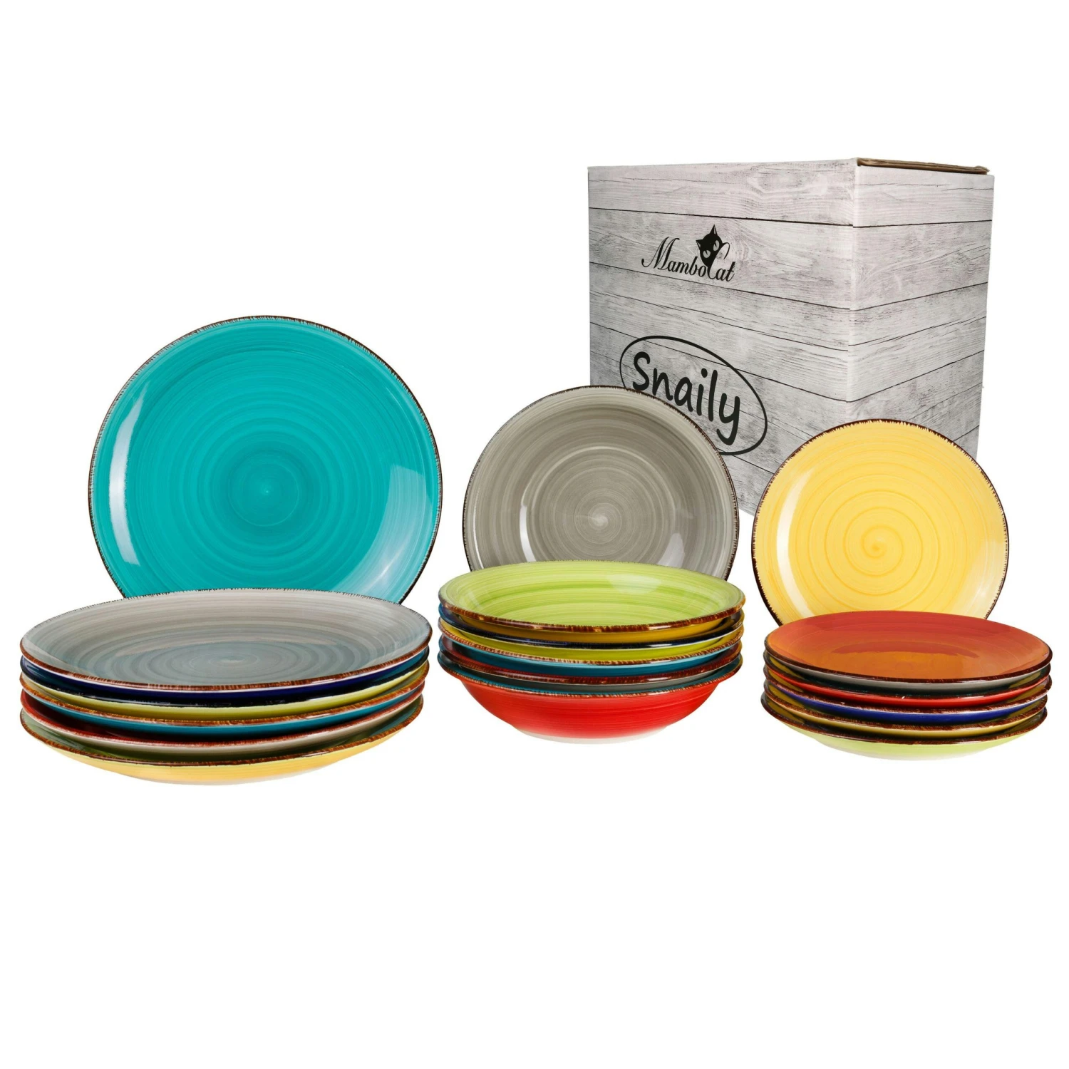 18-teiliges Tellerset Ibiza Rainbow Für 6 Personen Im Farbenfrohen Stil 4 18-teiliges Tellerset Ibiza Rainbow Für 6 Personen Im Farbenfrohen Stil – Bild 2