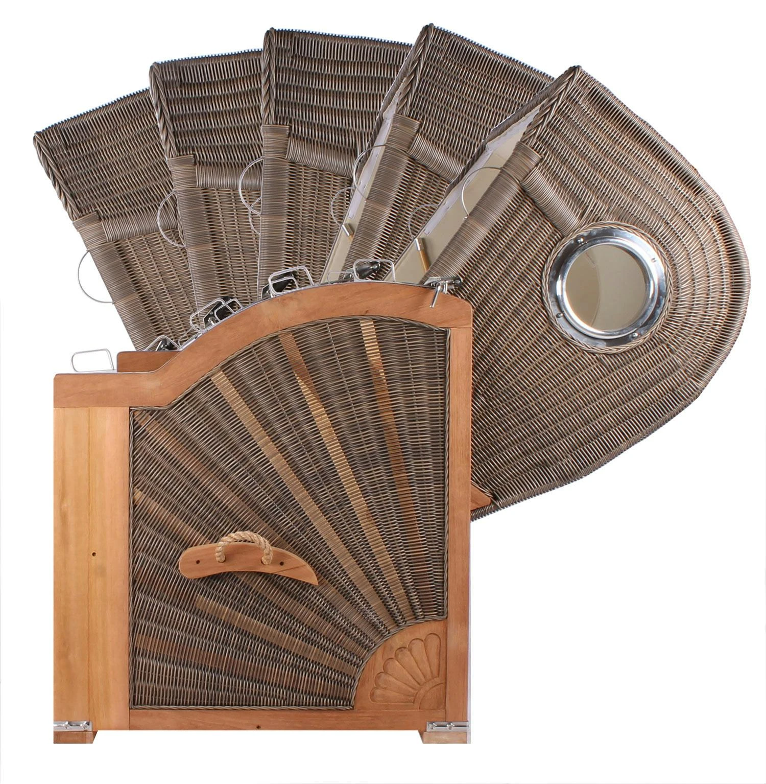 Strandkorb - Bene Living - Königssee Teak Bullauge - PE Grau - Modell 551 - Inkl. Liftersystem 8 Strandkorb - Bene Living - Königssee Teak Bullauge - PE Grau - Modell 551 - Inkl. Liftersystem – Bild 6