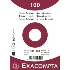 Exacompta 10708E 10x Packung Mit 100 Karteikarten A5, Eingeschweißt, DOT/punktkariert, Nicht Perforiert - Weiß -Heimische Küche 8fe3247f ee27 4e85 8e15 5c7f1bf08be1 1