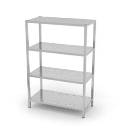 Edelstahl Gastro-Lagerregal Mit 5 Verstellbaren (perforierten) Ablagefächern | AISI 430 Qualität | HxBxT 180x140x40 -Heimische Küche 9265cb06 1b2f 4351 b13e 79067ede826b