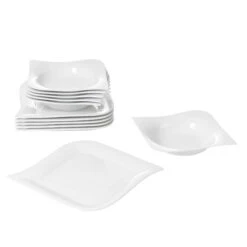 Kombiservice Harmony 30-teilig Eckig Porzellan Für 6 Personen Weiß Geschwungene Kanten -Heimische Küche a0326833 6a02 4f48 adf3 77df4e2c1af8