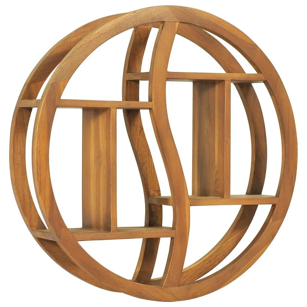 VidaXL Wandregal Yin Und Yang 100x20x100 Cm Teak Massivholz 4 VidaXL Wandregal Yin Und Yang 100x20x100 Cm Teak Massivholz – Bild 2
