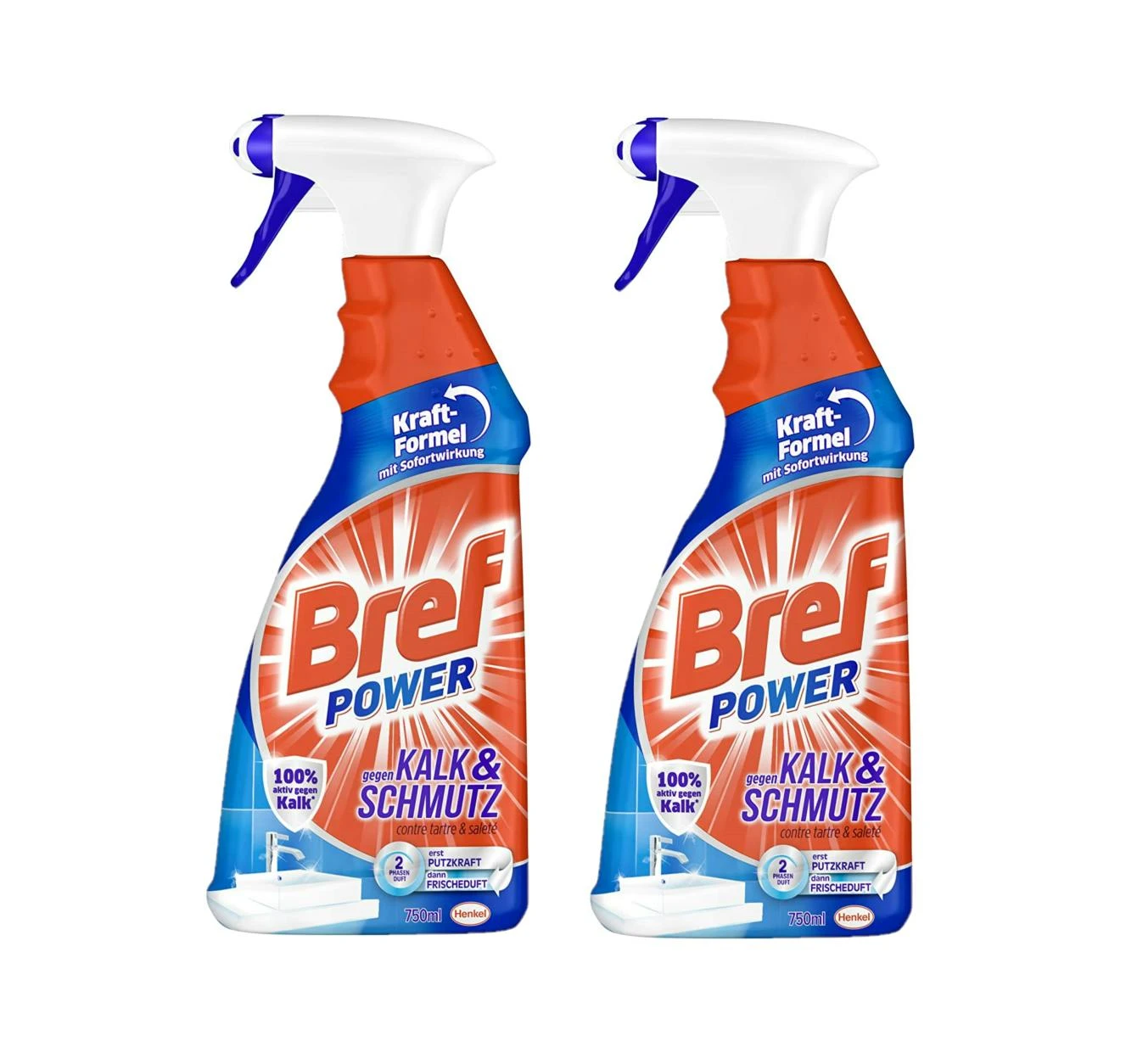 Bref Power Gegen Kalk Und Schmutz Kalkreiniger 2x750 Ml Sprühflasche Reiniger 3 Bref Power Gegen Kalk Und Schmutz Kalkreiniger 2x750 Ml Sprühflasche Reiniger