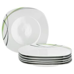 6er Set Essteller Flach Palazzo 25cm - Speiseteller Aus Weißem Porzellan Mit Dekor-Kreisen In Grau Und Dunkelrot 11 6er Set Essteller Flach Palazzo 25cm - Speiseteller Aus Weißem Porzellan Mit Dekor-Kreisen In Grau Und Dunkelrot -Heimische Küche ac148133 1a23 4e47 9dce 46071020be19