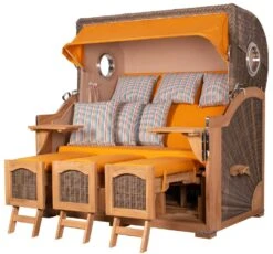 Strandkorb - Bene Living - Ammersee Grande XXL Teak Bullauge - PE Grau - Modell 551 - 3-Sitzer Inkl. Liftersystem -Heimische Küche b1824b4c cbaf 4cf9 aed7 a90f10287372