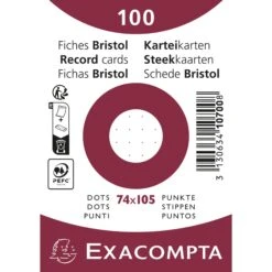 Exacompta 10708E 10x Packung Mit 100 Karteikarten A5, Eingeschweißt, DOT/punktkariert, Nicht Perforiert - Weiß -Heimische Küche bc8f0c2f 4a19 4bb4 a9fe 48d9e384dffa 1