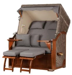 Strandkorb Komplettset - Bene Living - Schaalsee Mahagoni - PE Grau - Modell 534 - Inkl. Liftersystem -Heimische Küche be96a316 12bb 4dad 9eb5 03acbda6167c 1
