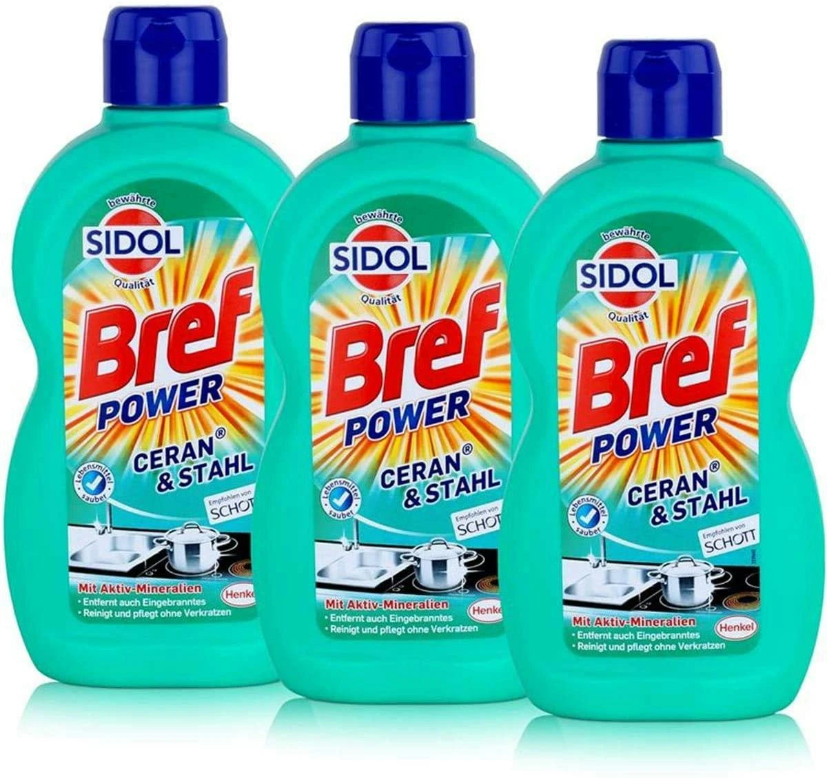 Bref Sidol Ceran & Stahl Reiniger Entfernt Eingebranntes 5x500 Ml Reinigung 4 Bref Sidol Ceran & Stahl Reiniger Entfernt Eingebranntes 5x500 Ml Reinigung – Bild 2
