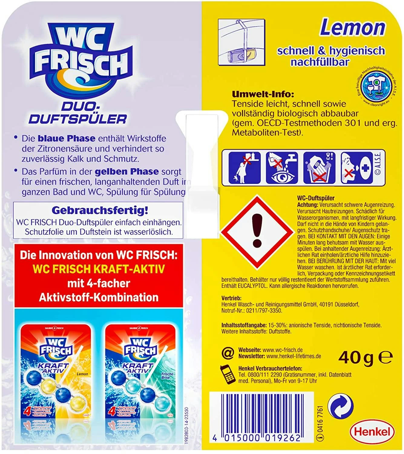 WC FRISCH Duo-Duftspüler 10er Pack Lemon WC Reiniger & WC-Duftstein 10x1 Stück 8 WC FRISCH Duo-Duftspüler 10er Pack Lemon WC Reiniger & WC-Duftstein 10x1 Stück – Bild 6
