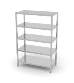 Edelstahl Gastro-Lagerregal Mit 5 Verstellbaren (perforierten) Ablagefächern | AISI 430 Qualität | HxBxT 180x140x40 -Heimische Küche c93f83b5 aadc 4a7d 9de7 2e37b61cdaf0