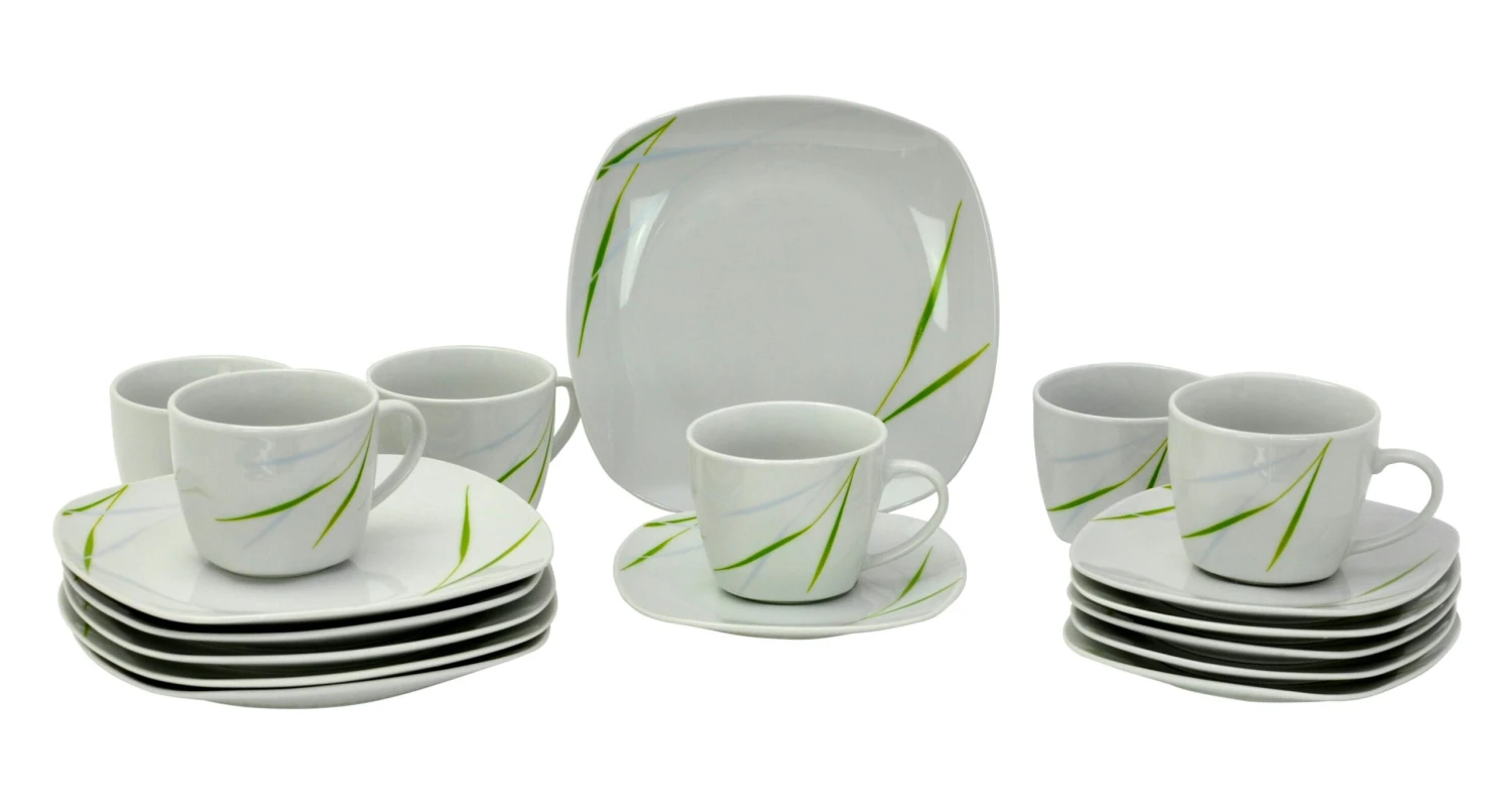 Kaffeeservice Aviva 18tlg. Weiß Mit Farbigem Dekor Für 6 Personen 3 Kaffeeservice Aviva 18tlg. Weiß Mit Farbigem Dekor Für 6 Personen