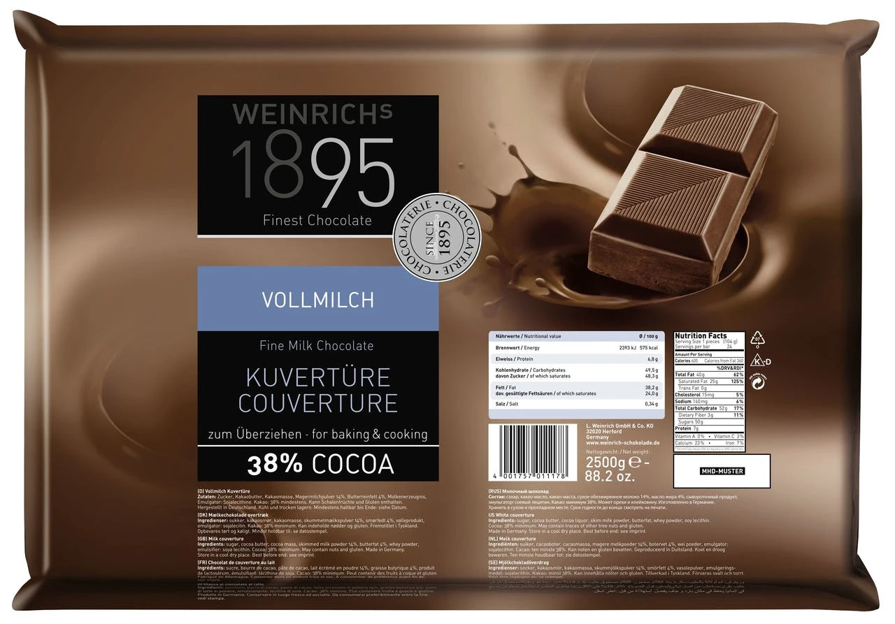 Weinrich Kuvertüre Edelbitter 70% Kakaogehalt (2,5 Kg) 4 Weinrich Kuvertüre Edelbitter 70% Kakaogehalt (2,5 Kg) – Bild 2