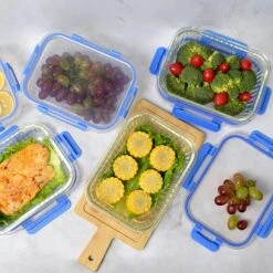 PIE LOCK | Glas Frischhaltedosen Set 10 Tlg | Vorratsdosen | Bento-Box | Aufschnittdose | Brotbox | Brotdose | Wurstdose | Mikrowellendose | Meal Prep -Heimische Küche dcc78aee 0871 4403 8aa1 5d940d9ea460