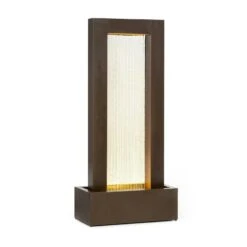 Skyriver Gartenbrunnen Zimmerbrunnen Indoor Outdoor LED Warmweiß 10 M Kabel Verzinkt Bronze-Optik Bronze