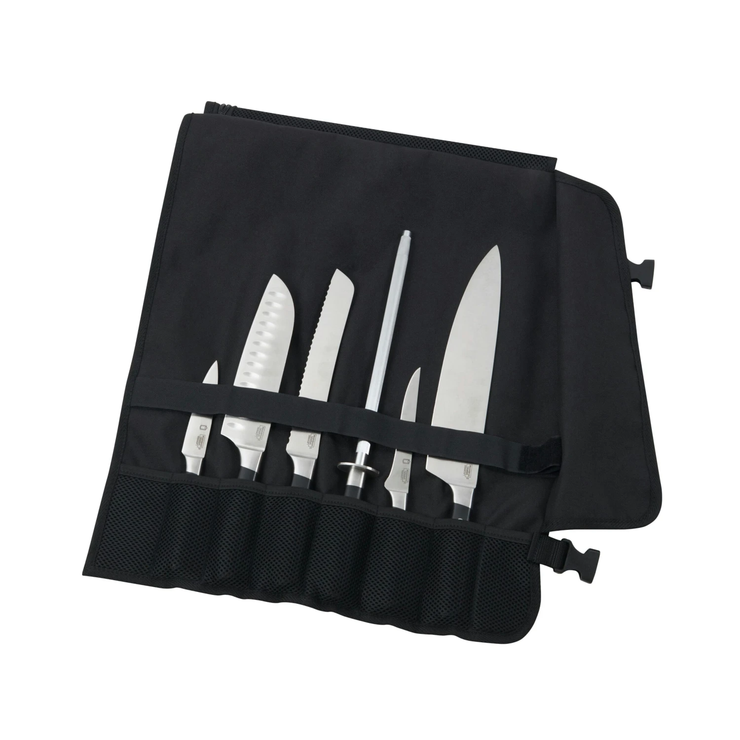 METRO Professional Messer Set 6-tlg., Ink. Tasche Und Messerschärfer, Edelstahl/ Polyester, 44 X 87.5 X 1 Cm, Schwarz 6 METRO Professional Messer Set 6-tlg., Ink. Tasche Und Messerschärfer, Edelstahl/ Polyester, 44 X 87.5 X 1 Cm, Schwarz – Bild 4