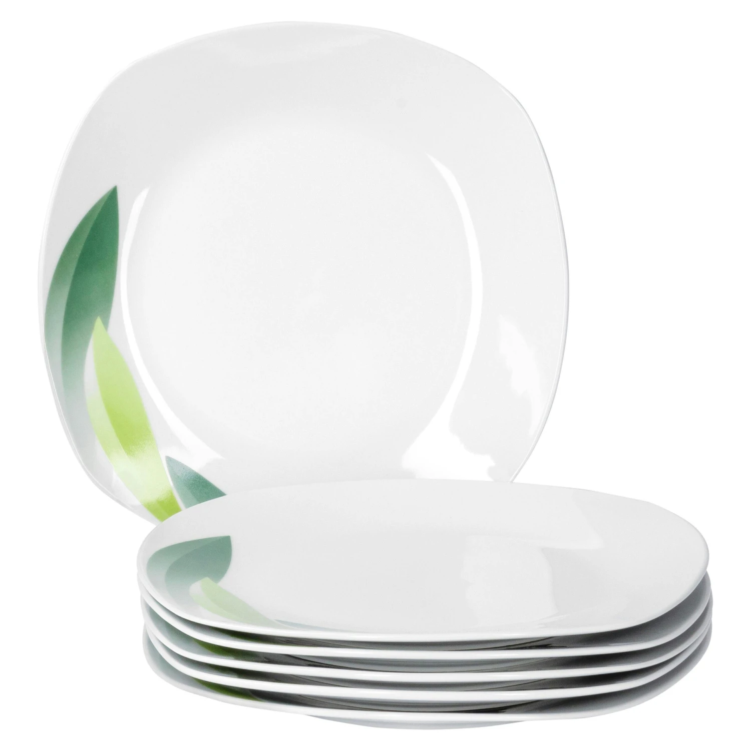 6er Set Essteller Flach Palazzo 25cm - Speiseteller Aus Weißem Porzellan Mit Dekor-Kreisen In Grau Und Dunkelrot 6 6er Set Essteller Flach Palazzo 25cm - Speiseteller Aus Weißem Porzellan Mit Dekor-Kreisen In Grau Und Dunkelrot – Bild 4