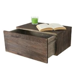 Wandregal HWC-C55, Schubladen-Regal, Shabby-Look Vintage, 21x46x30cm ~ Braun