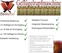 Beeketal Geflügelrupfmaschine Rupfmaschine Nassrupfmaschine Für Hühner U. Enten - BRM1600 -Heimische Küche fc169bdb 225d 482e a211 e27363e0273d